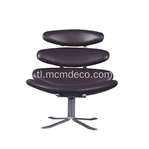 Corona Swivel Lounge Chair Pinatungan ng Balat